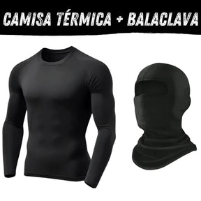 Touca Ninja Balaclava Toca UV 50+ Térmica Kit com Camisa Térmica